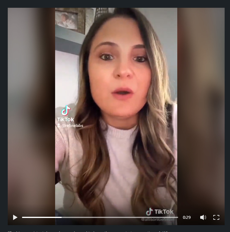 Screenshot of Refine Labs Tiktok Video