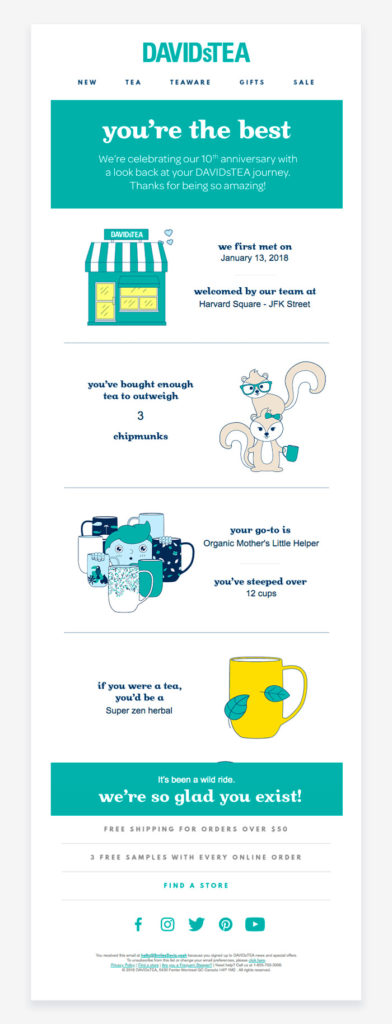Screenshot of DAVIDsTEA Email