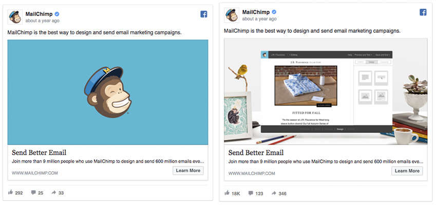 Screenshot of MailChimp Ads
