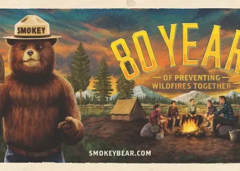 Smokey Bear travels through the decades for 80th anniversary ad