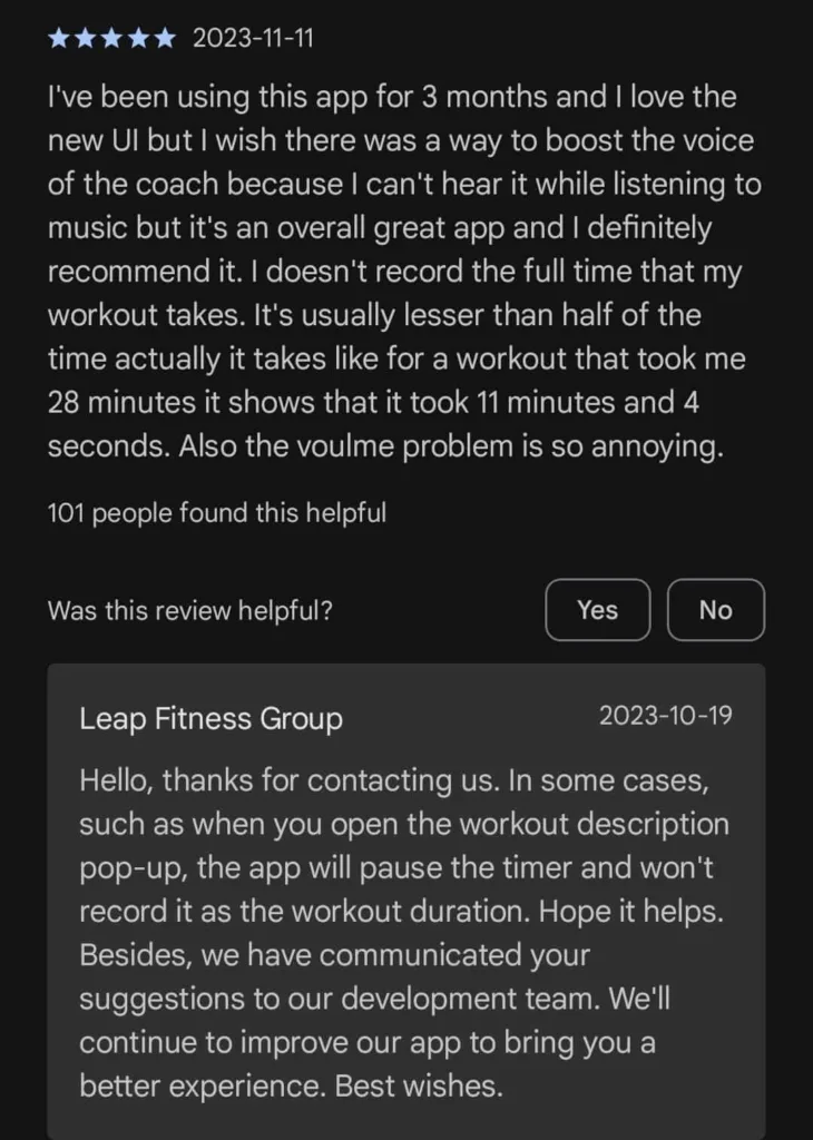 App reviews for your fitness marketing app