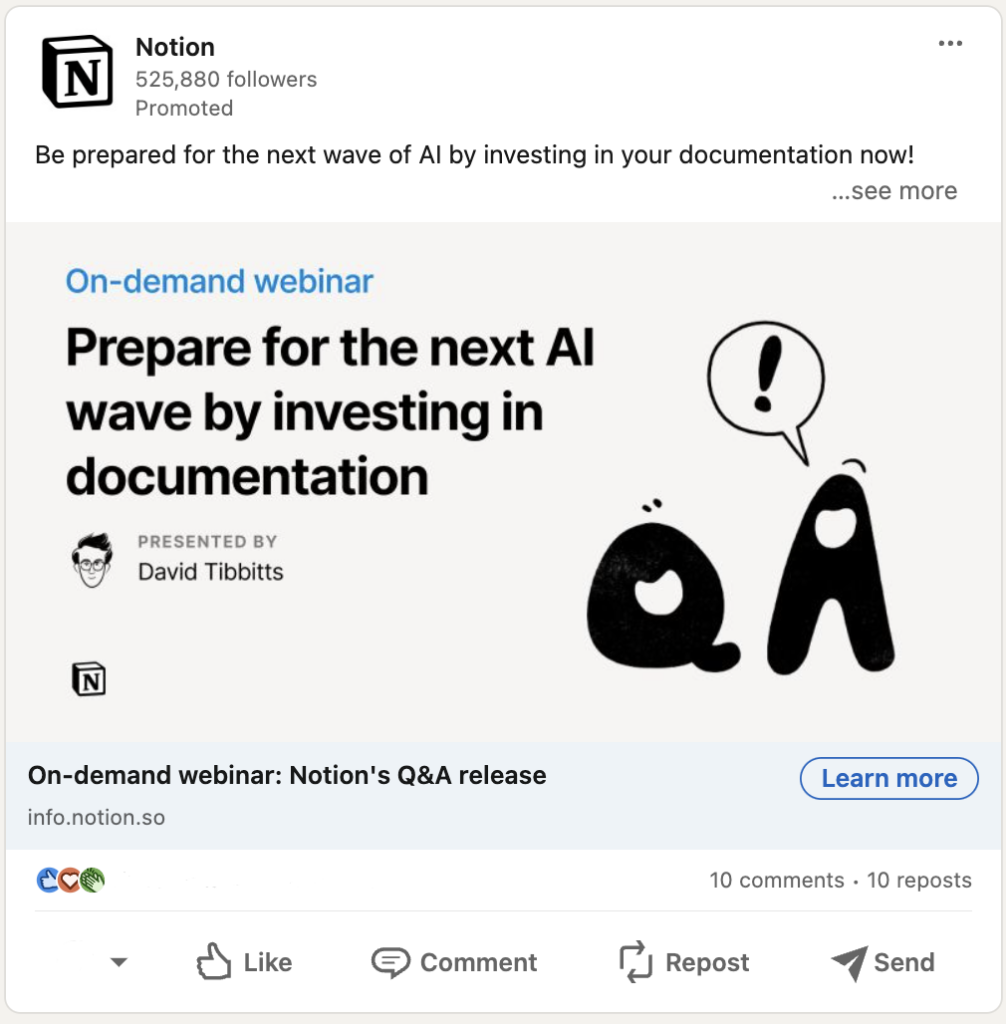 notion-promoted-post-on-linkedin