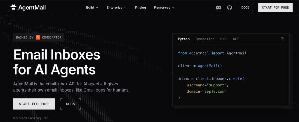 AgentMail: Best Email Inbox for Fully Agentic Workflows